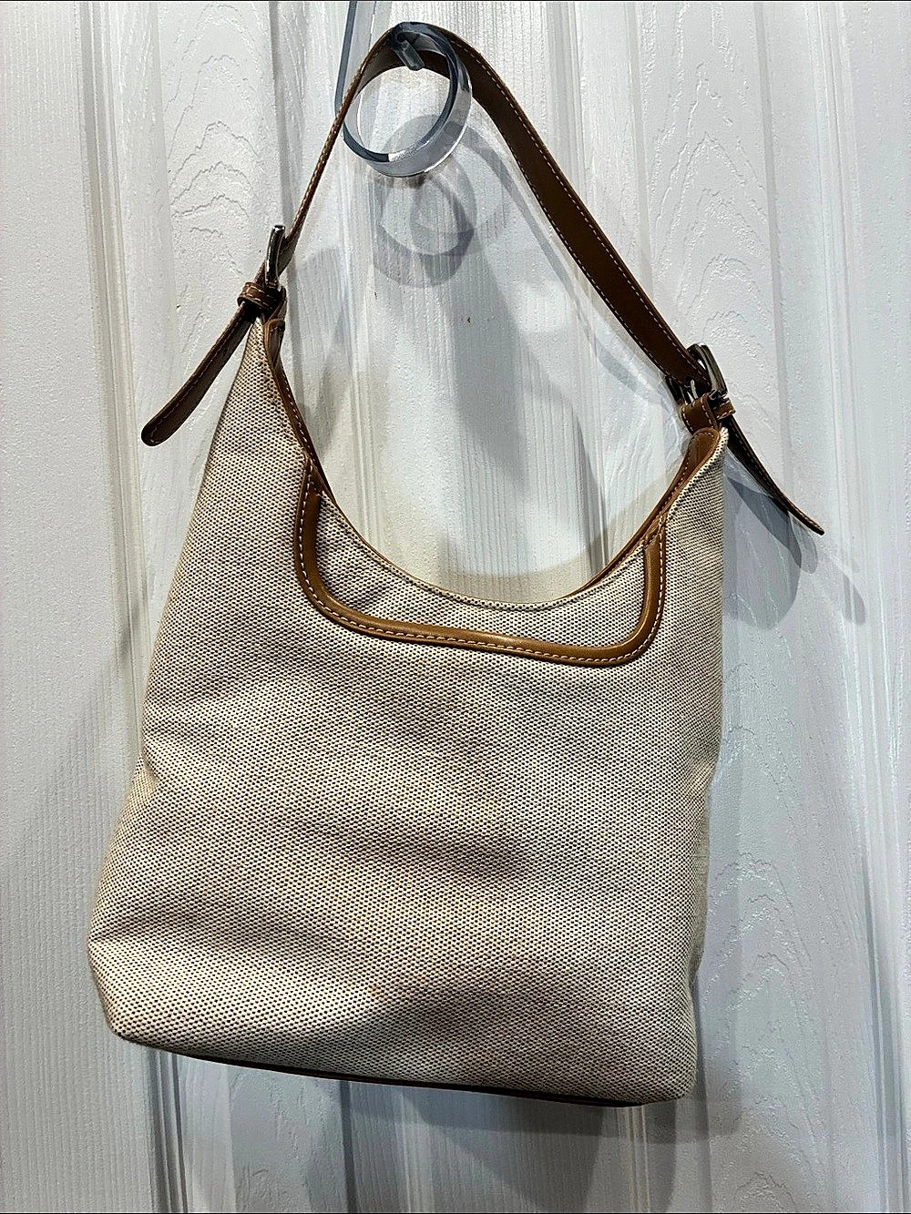 Soho Mini Hobo Beige & Brown Shoulder Bag